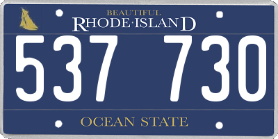 RI license plate 537730