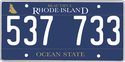 RI license plate 537733