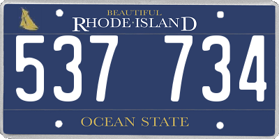 RI license plate 537734