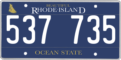 RI license plate 537735