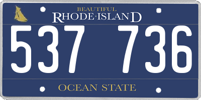 RI license plate 537736