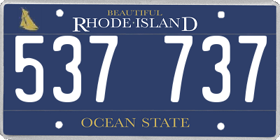 RI license plate 537737