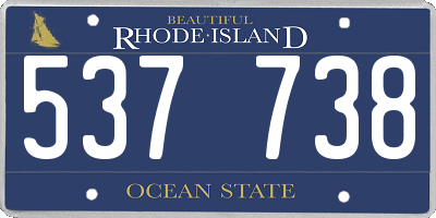 RI license plate 537738