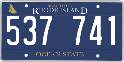 RI license plate 537741