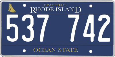 RI license plate 537742