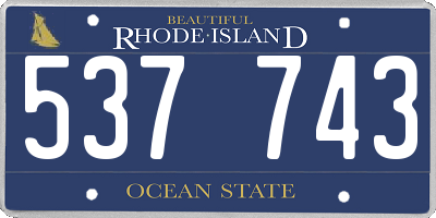 RI license plate 537743