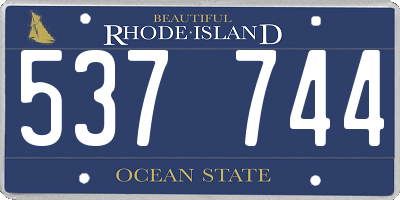 RI license plate 537744