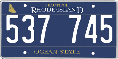 RI license plate 537745