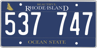 RI license plate 537747