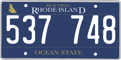 RI license plate 537748