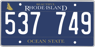 RI license plate 537749