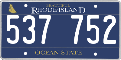 RI license plate 537752