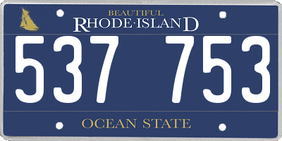 RI license plate 537753