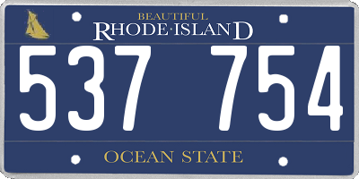 RI license plate 537754