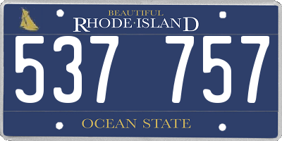 RI license plate 537757
