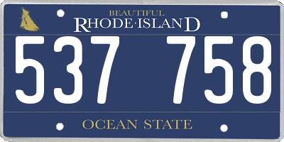 RI license plate 537758