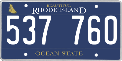 RI license plate 537760