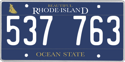 RI license plate 537763