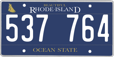 RI license plate 537764
