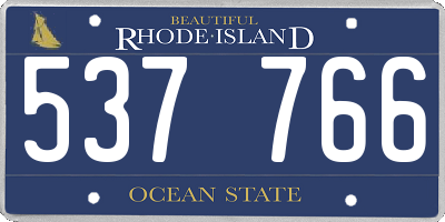 RI license plate 537766