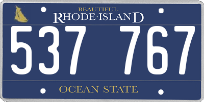 RI license plate 537767