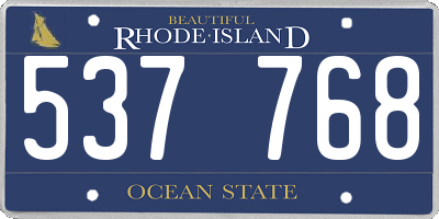 RI license plate 537768