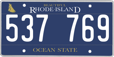 RI license plate 537769