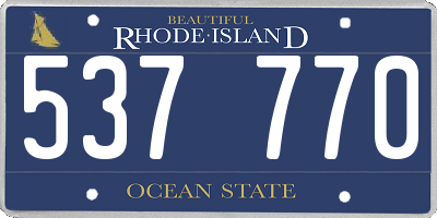 RI license plate 537770