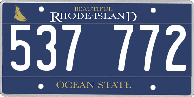 RI license plate 537772