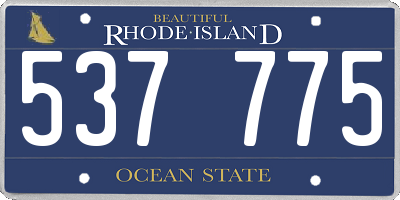 RI license plate 537775