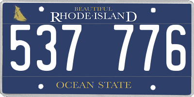RI license plate 537776