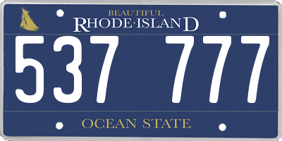 RI license plate 537777