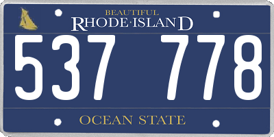 RI license plate 537778