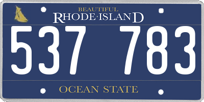 RI license plate 537783
