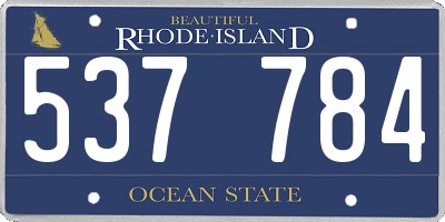 RI license plate 537784
