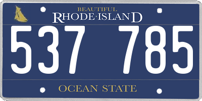 RI license plate 537785