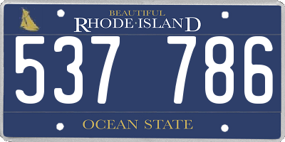 RI license plate 537786
