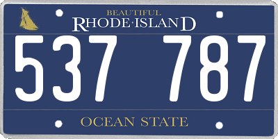 RI license plate 537787