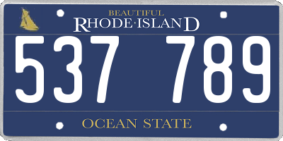 RI license plate 537789