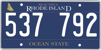 RI license plate 537792