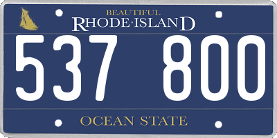 RI license plate 537800