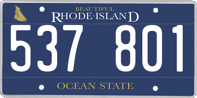 RI license plate 537801