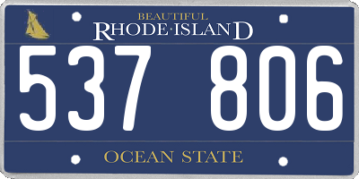 RI license plate 537806