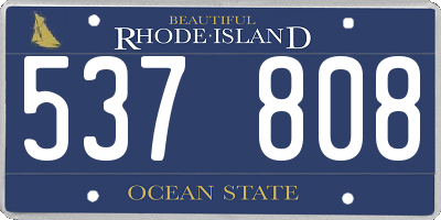 RI license plate 537808