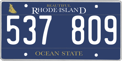 RI license plate 537809