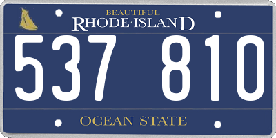 RI license plate 537810