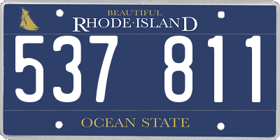 RI license plate 537811