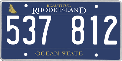 RI license plate 537812