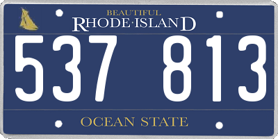 RI license plate 537813