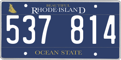RI license plate 537814